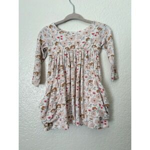 Remie Girl Floral Long Sleeve Pocket Dress‎ Bamboo Preppy Classic Easter Wedding